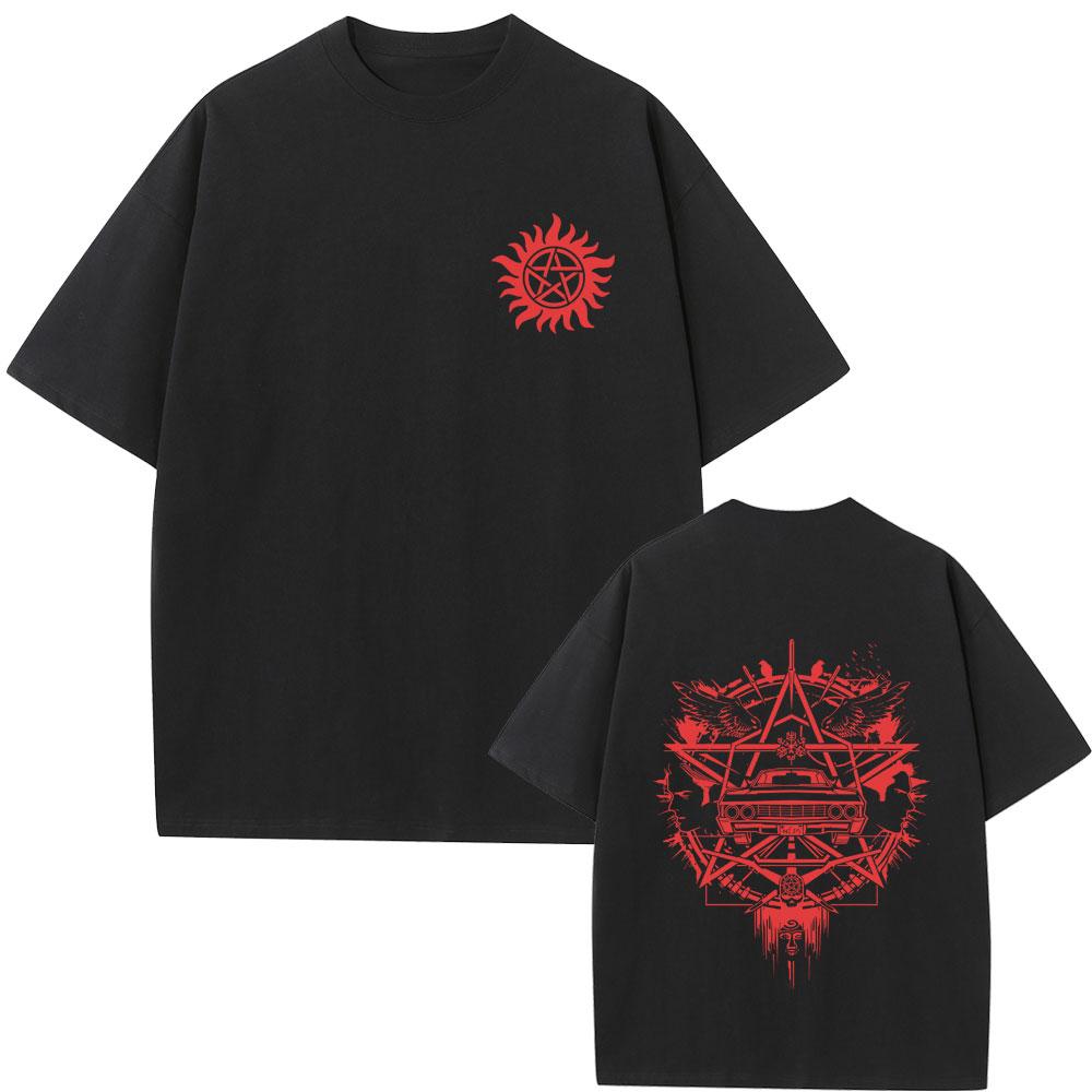 Supernatural Graphic Tshirt Summer Unisex Women Fashion Casual Soft Cotton Short Sleeve Unisex Cosplay Oversized Crewneck Tshirt