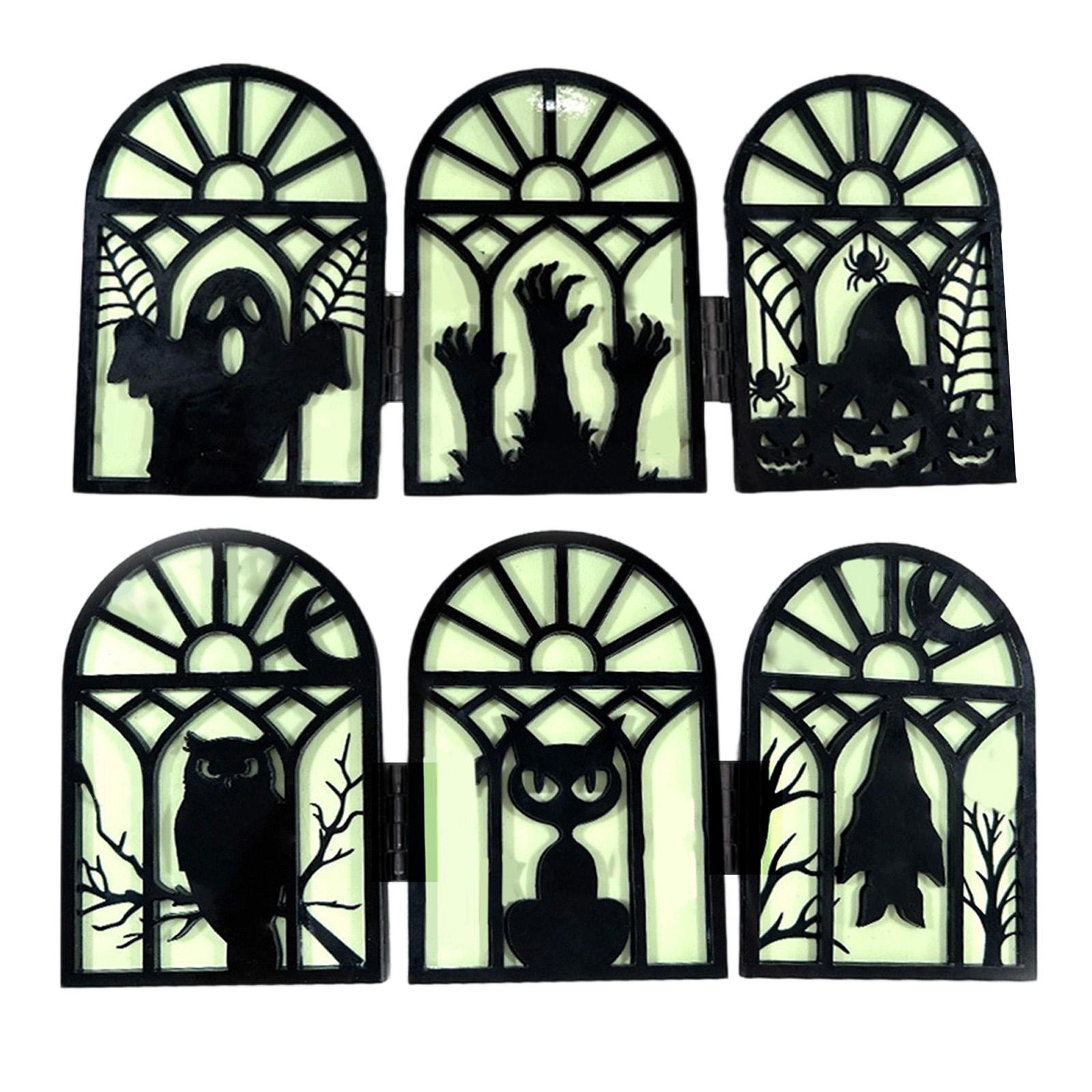 Luminous folding ornaments, Halloween wall ornaments, luminous ornaments set of 2 - Halloween three-fold luminous 2D acrylic tabletop ornaments белый