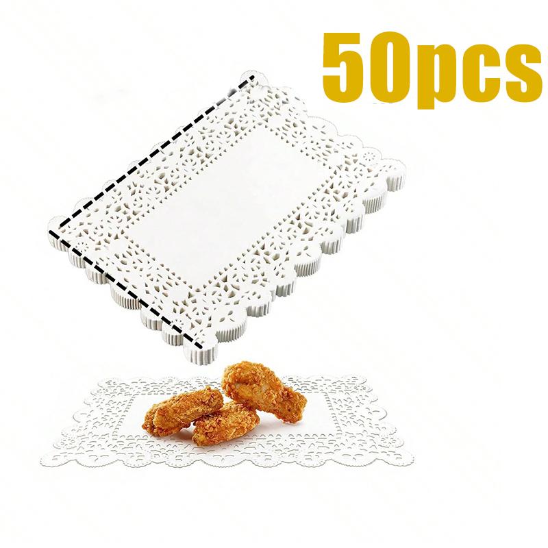 11PCS Lace Doily Paper Oil Absorption Pad Party Wedding Table Decor Pad For Baking Cooking Kitchen Cake Oil Absorption Pad