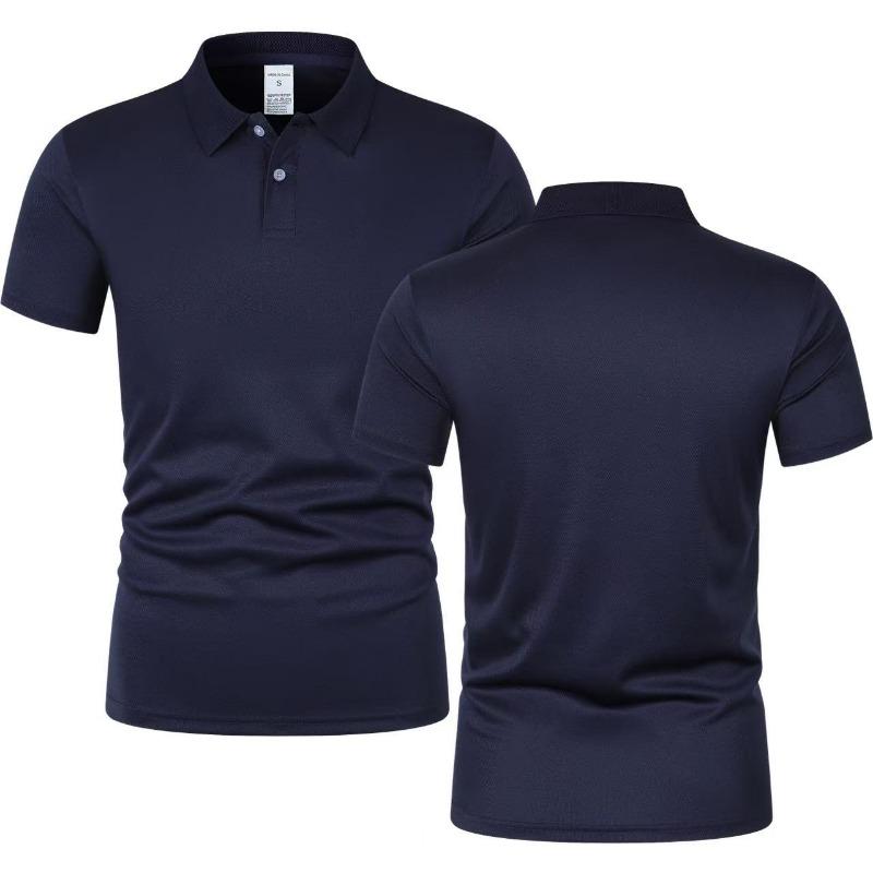 2025 Neues Sommer Herren Kurzarm Hemdkragen T-Shirts Neues Einfarbig Lässiges Poloshirt Trendig Atmungsaktiv Locker Basis Spleiß Oberteil