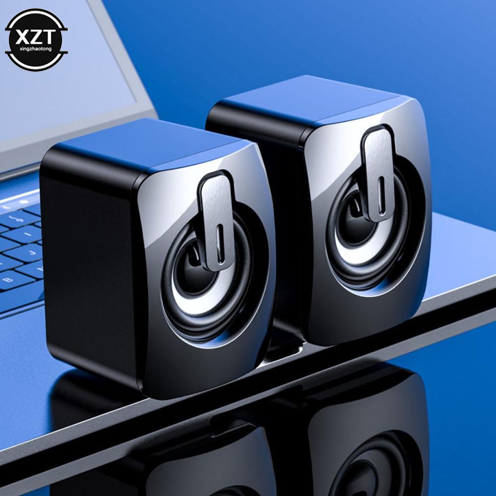 2PCS Sound PC Computer Speakers Sound Box For PC HIFI Stereo Microphone USB Wired with LED Light For Desktop Computer