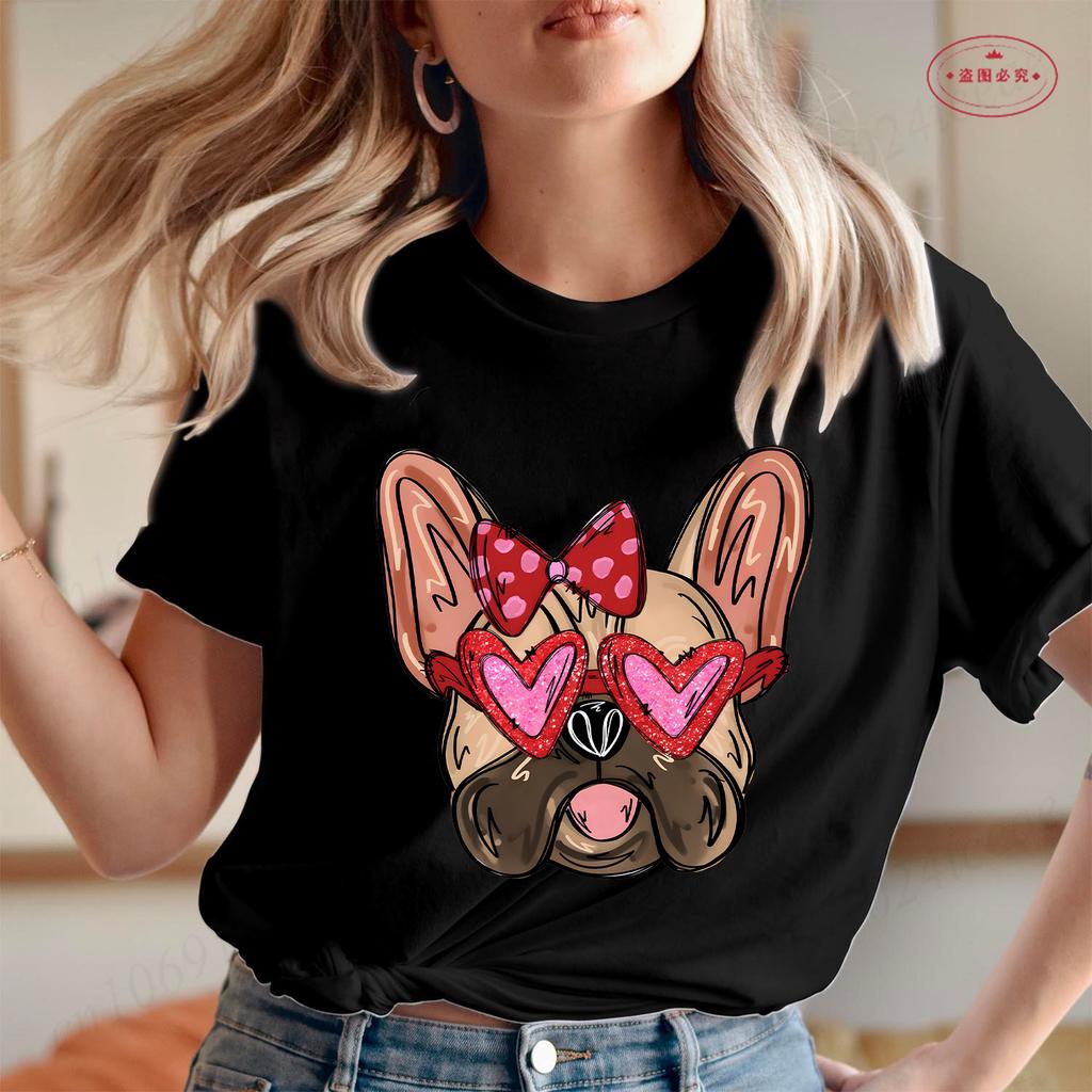 French Bulldog Unisex T Shirt Fashion Dog Graphic Tops Summer Short Sleeve Tees Harajuku Streetwear Aesthetic Female Clothing