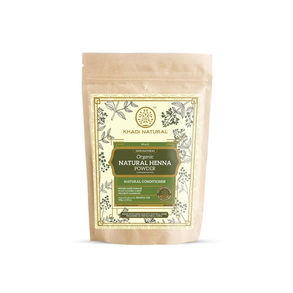 Khadi Natural Herbal Henna Organic Powder 100g – Green Heena Hair Colour for All Hair Types