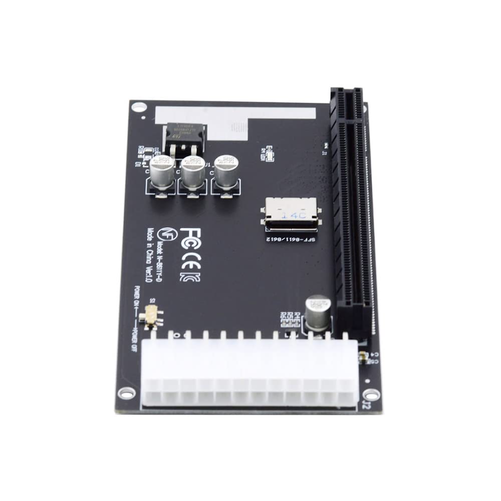 Cablecc 4x Oculink to PCie 16x Adapter with ATX 24pin Power Port for Mainboard Graphics Card SFF-8612 SFF-8611 PCI-Express