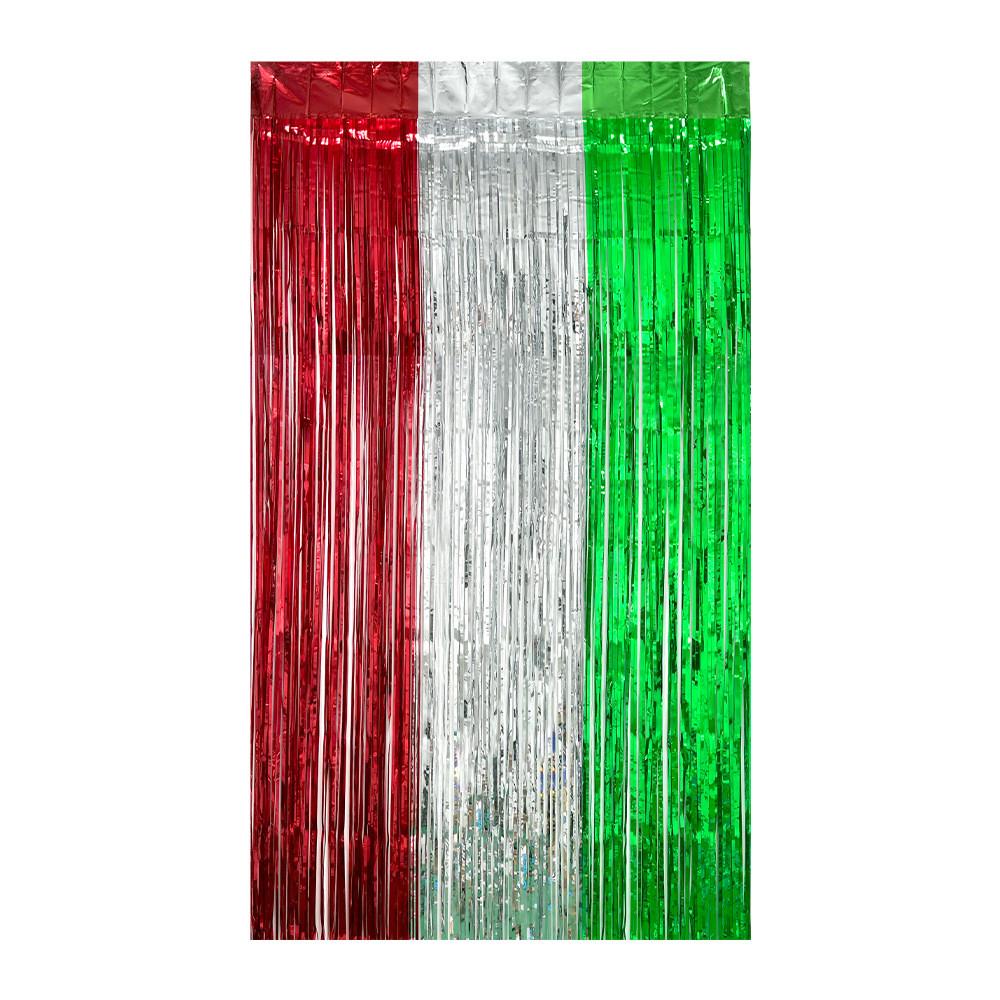 Red Eyecatching Silver Green Streamer Curtain Ideal For St Patricks Day Party Decor