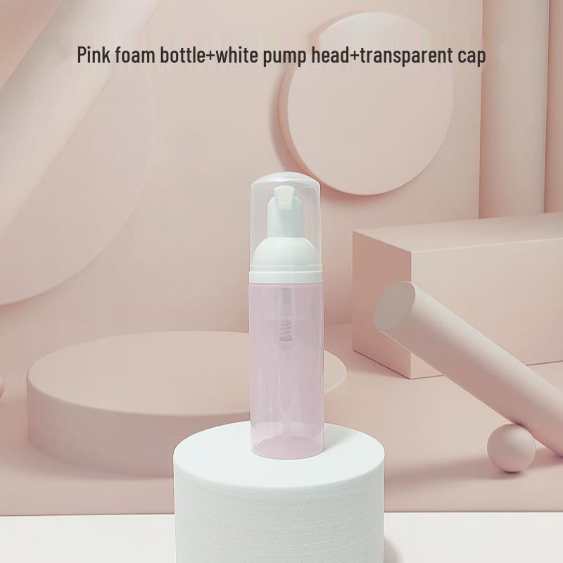 Pet Translucent Pink Press-to-Foam Refillable Cleanser/Mousse/Toothpaste Bottle, 60ml
