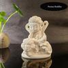Cartoon Manjushri Statue Wisdom Buddha Statue Hand-carved Buddhist Gift Blessing Wisdom Home, Room, Office Decoration, Statue