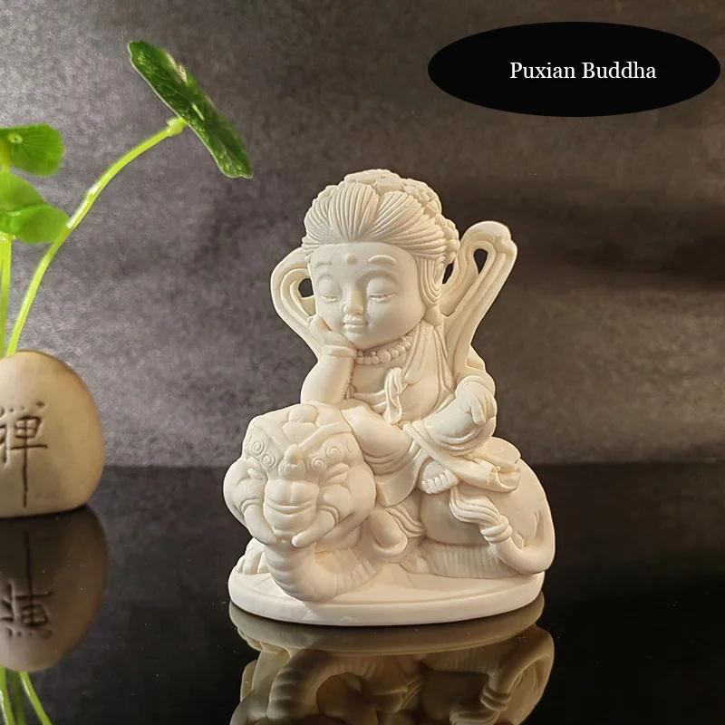 Cartoon Manjushri Statue Wisdom Buddha Statue Hand-carved Buddhist Gift Blessing Wisdom Home, Room, Office Decoration, Statue