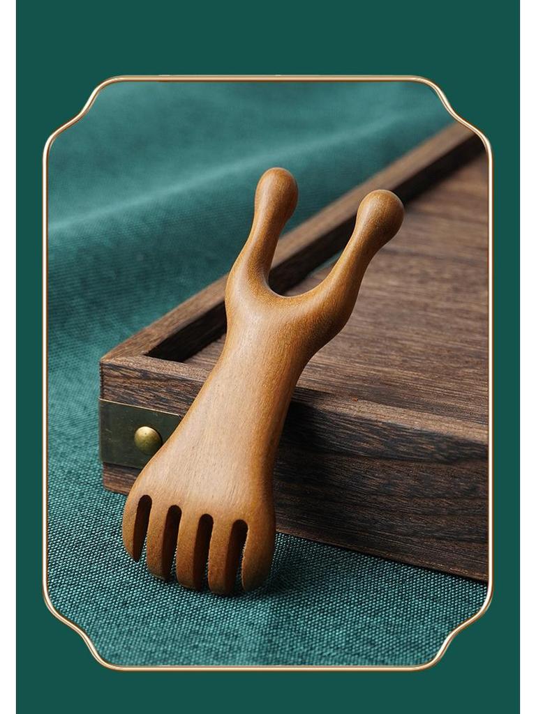 Sandalwood Five-Claw Scalp and Neck Massage Comb for Decompression Therapy