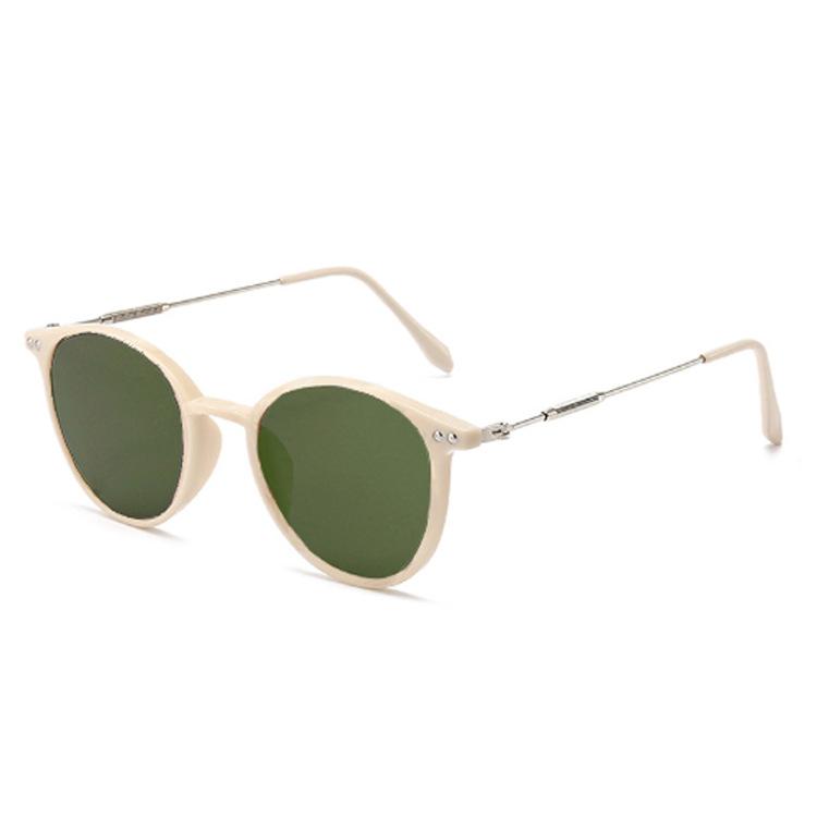 Women'S Fashion Metal Round Frame Sunglasses Personalized Street Photography Men'S Outdoor Fishing Driving Sunglasses