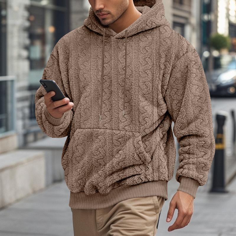 Autumn Winter New Fashion Men's American Style Solid Color Long Sleeve Hooded Pullovers Sweatshirts Male Hoodies Clothes