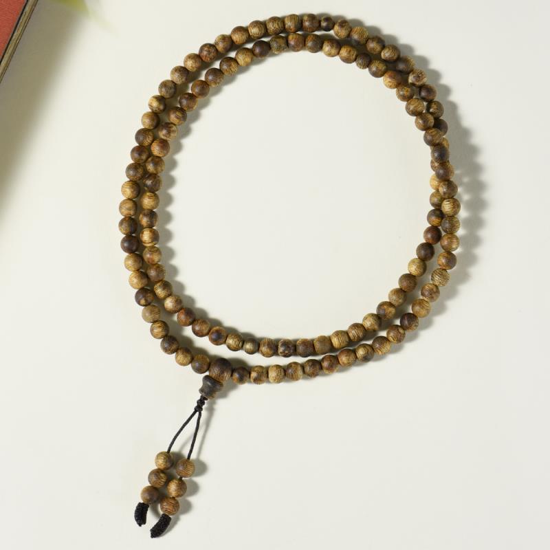 Hainan Yingge Green Qinan Agarwood Buddhist Beads Bracelet - Unisex Style, Five Fen Chen Beads, Free SF Express Shipping