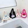 Soft Plush Girls Handheld Shoulder Bag With Key Pocket And Zipper Closure