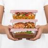 3x Food Containers 1200ml Food Box for School Work Set
