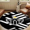1PC Black And White Stripes With Shield Round mat Home Decor, Chair rug For livingroom,Bedroom, doormat home decor Birthday Gift Christmas Gifts