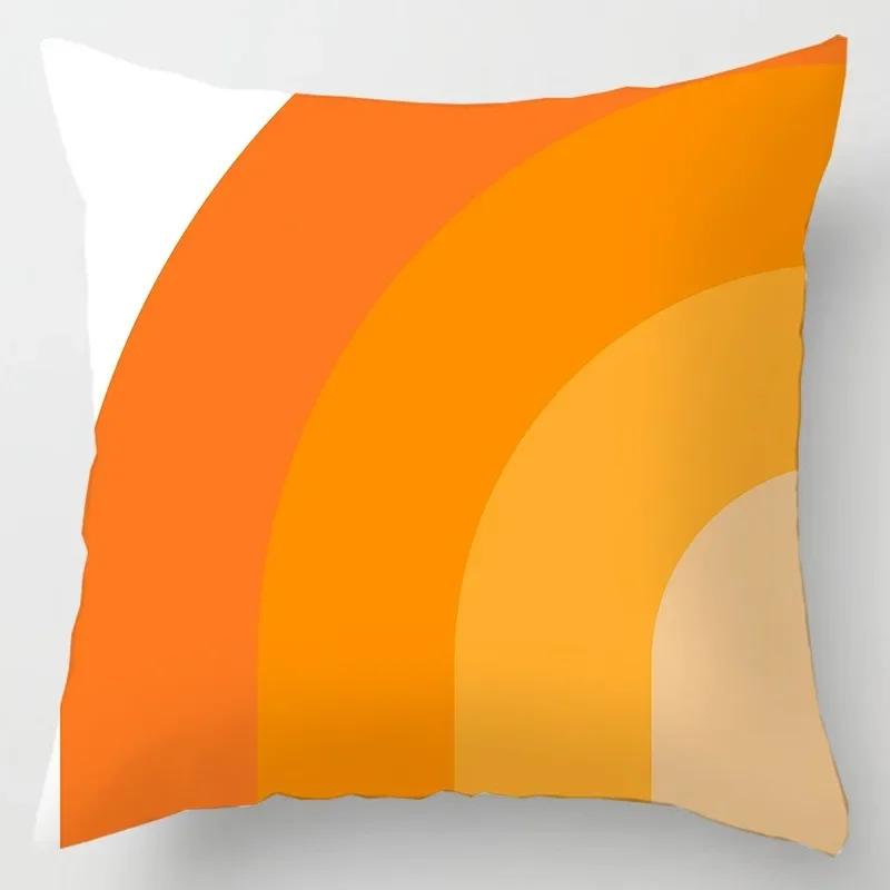 Fashionable Luxury Home Decoration Geometric Lines Abstract Style Ginkgo Leaf Print Pillow Cover Office Chair Cushion Cover