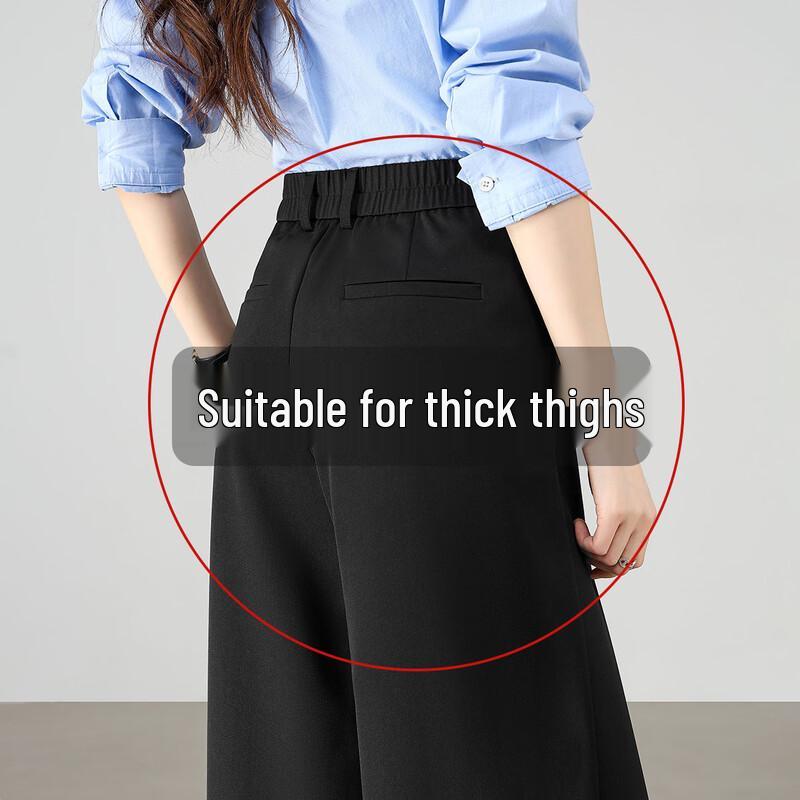 High-Sense Old Money Style Wide-Leg Pants L