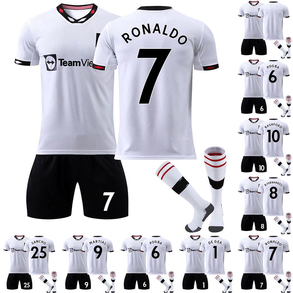 22/23 Manchester-United Auswärtstrikots Kinder-Fußball-Trainingsanzug-Set