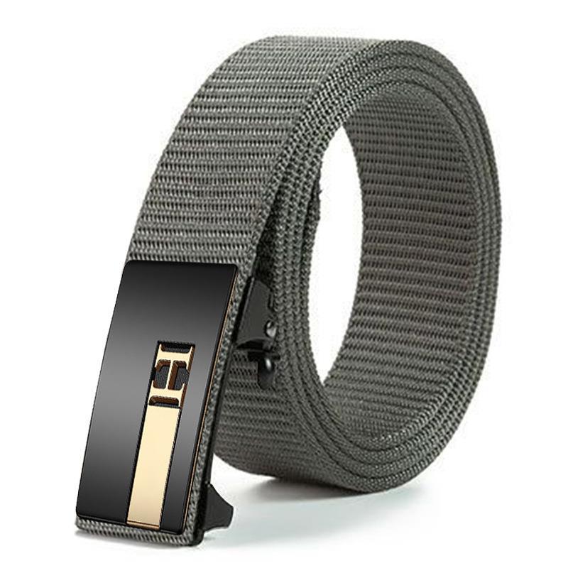 Men'S Toothless Automatic Buckle Woven Canvas Belt Belt Casual Nylon Tactical Pants Belt Military Training Outdoor Belt