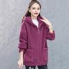Yousheng Women Winter Hoodie Thick Fleece Drawstring Hooded Outerwear Full Sleeves Zipper Closure Windproof Cardigan Jacket with Pockets