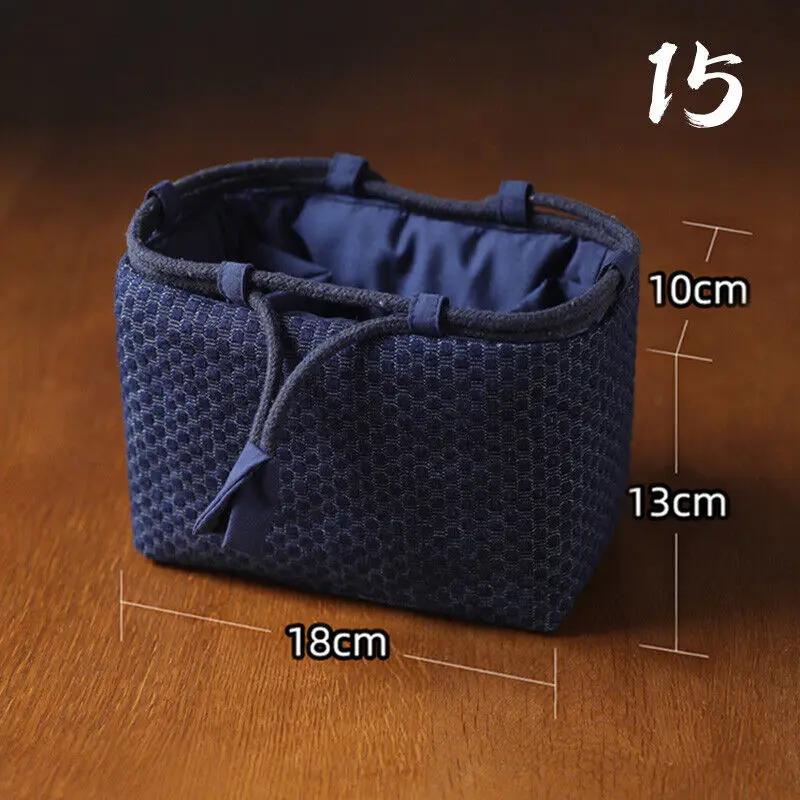 Teacup Bag Portable Travel Tea Set Storage Bag Tea Pots Four Or Six Cups Large Cloth Bag Outdoor Organizer Denim Organizer