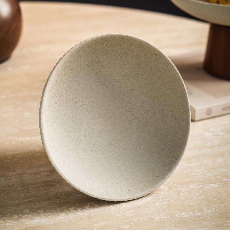 Grovkeramik Keramik Dim Sum-tallrik med Trähög Fot Hushållskök Zen-stil Hög Fot Dim Sum-tallrik Snacksfat Brickor