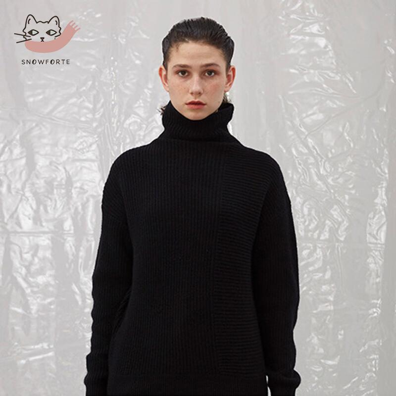 Sinoforde Women's S+047 Thick Cashmere Blend Turtleneck Sweater