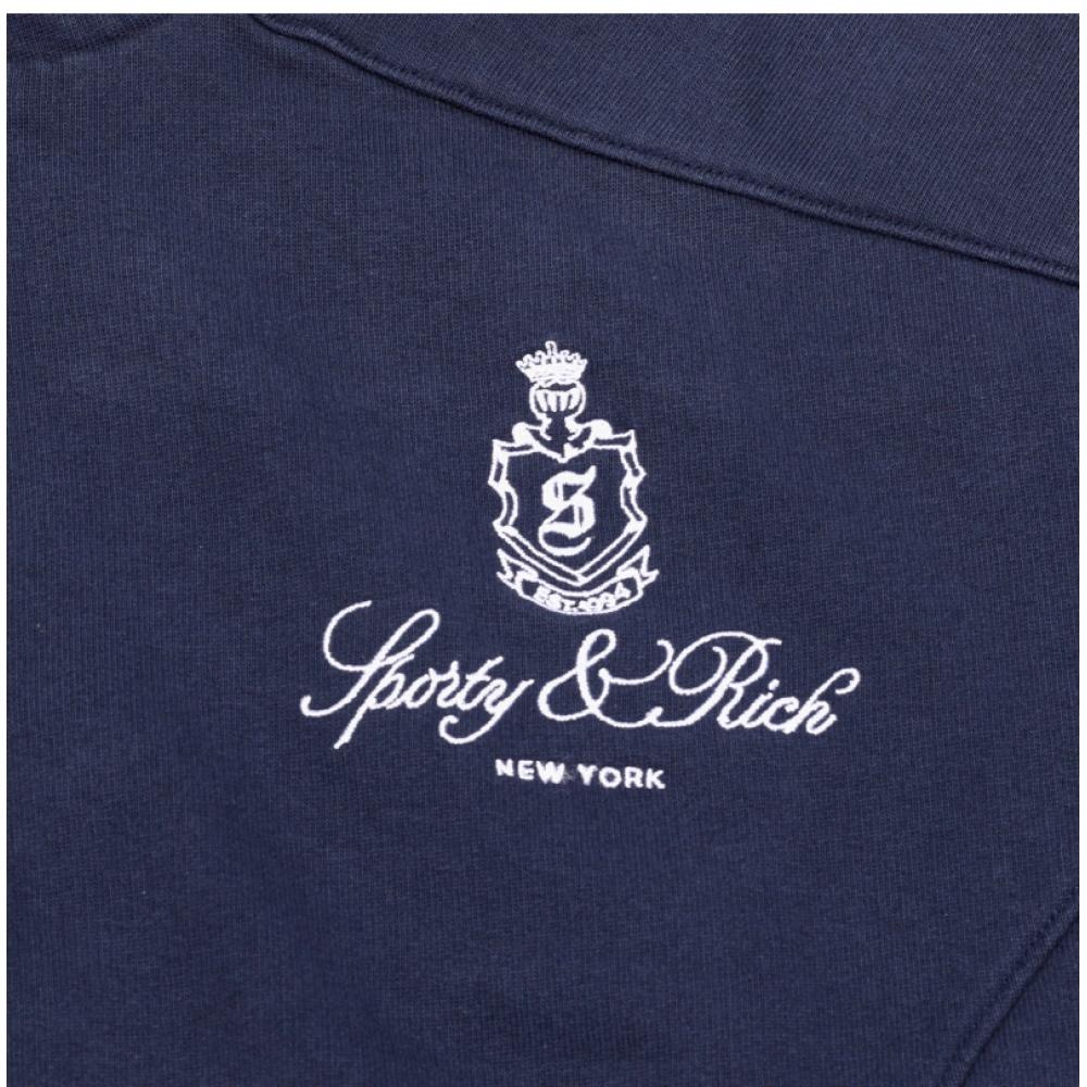 Sporty   Rich Women S Half Zip SweatShirt Dark Navy St073606231bl106