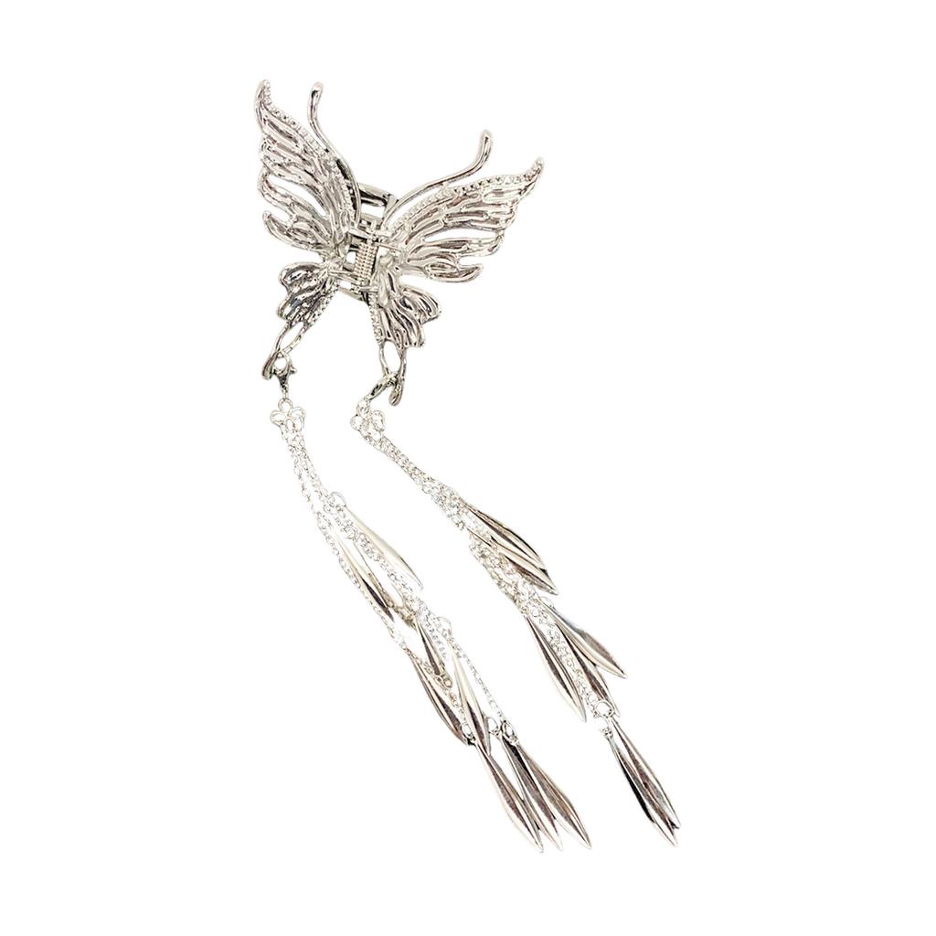 Pince à Cheveux Métallique Papillon Style Y2K Pour Femmes Pince à Cheveux à Franges Strass Paillettes Filles Tendance Bijou Exquis Accessoire de Cheveux