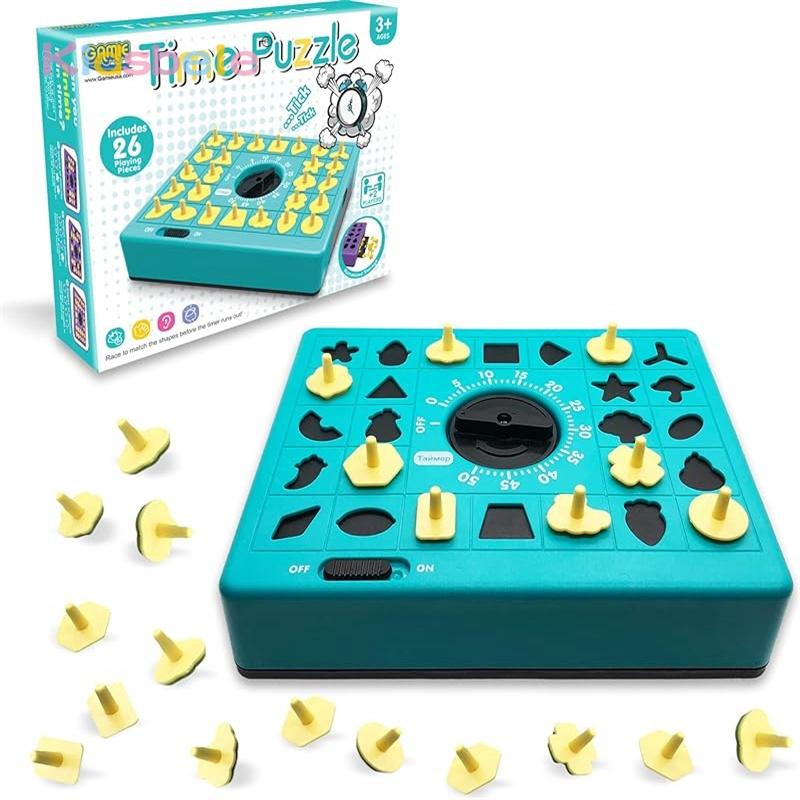Time Game Pop Up Board Game Shape Matching Puzzles For Kids Early Educational Toys Teaches Shape Recognition Deductive Reasoning