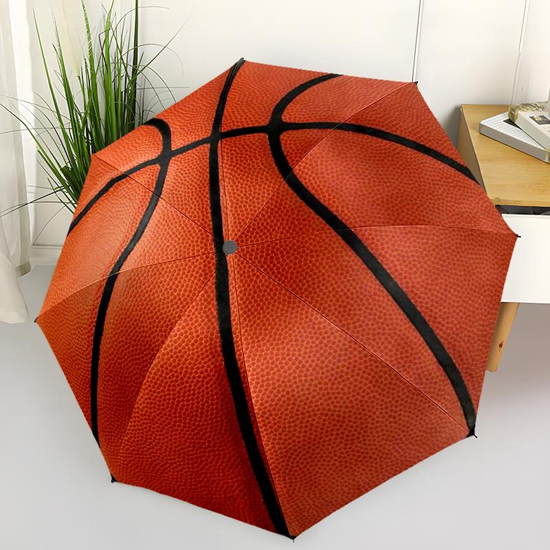 Sports Basketball King Folding Umbrella Auto-Open Design 8 Iron Ribs Plastic Handle Foldable Sunshade Perfect Christmas Gifts