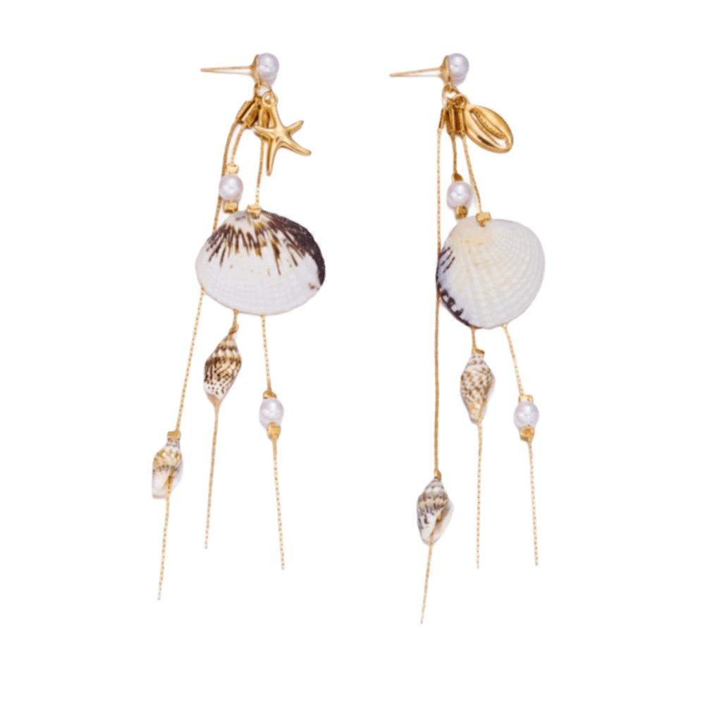 Tassel Starfish Dangle Earrings Bead Drop Earrings Fashion Jewelry Irregular Earrings Party