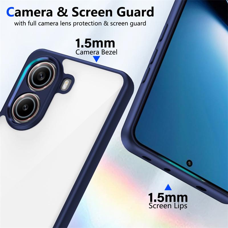 For Xiaomi Poco X7 Pro 5G Case Plating Silicone Bumper Shockproof Clear Back Cover Hard Matte Case for Xiaomi Poco X7 Pro 5G