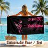 Custom Text Beach Towel, Soft Absorbent Swimming Multi-use TowelGorillaz