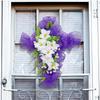 Home Decor Purple Door Easter Wreaths Hanging Festival Courtyard Front Door Fake Cross Wreath for Indoor Outdoor Wall Decoration
