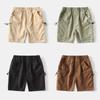 Boys' Pure Color Fifth Pants Children's Clothing Summer Kids Bermuda Shorts Baby Boys' Large Pocket Low Waist Washed Shorts