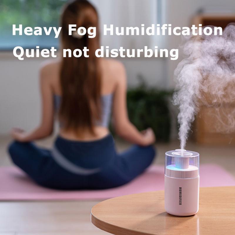 Portable Air Humidifier, 2 Mist Modes, 7 Color Light, 180ml, for Home Office Car Cool Mist USB Humidifier