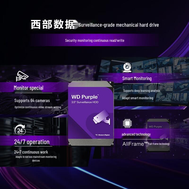 Western Digital WD Purple Pro 8TB Surveillance Hard Drive