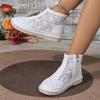 Mesh Cool Boots for Women 2024 New Summer Thin Breathable Women's Versatile Short Boots Zipper Mesh Hollow Open Boots