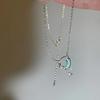 Moon Star Zircon Necklace: Light Luxury Dainty Design for Women, 2022