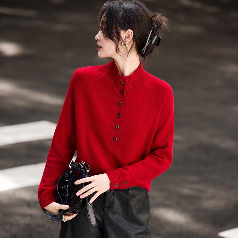 Pull Col Montant Mi-Haut Femme 100% Laine