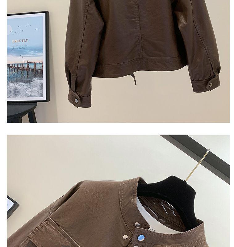 Damen Modische Retro Biker Lederjacke - 2025 Herbstkollektion, Vielseitiges Kurzes PU-Design