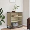 VidaXL Buffet chêne sonoma 68x35x76 cm bois d'ingénierie et métal, armoire de rangement, meuble d'entrée, meuble d'appoint 848975