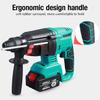 Brushless Electric Rotary Hammer Rechargeable Multifunction Electric Hammer Impact Power Drill 31x6x20cm