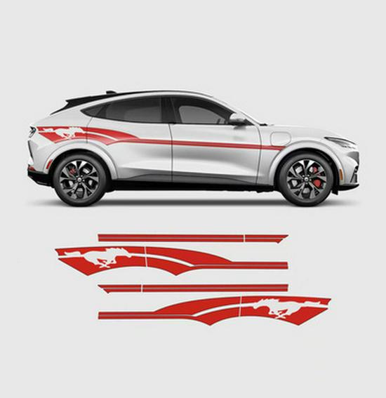 Kompatybilny Ford Mustang Mach-E Pełny Wrap Samochodowy z Naklejką Wyścigową