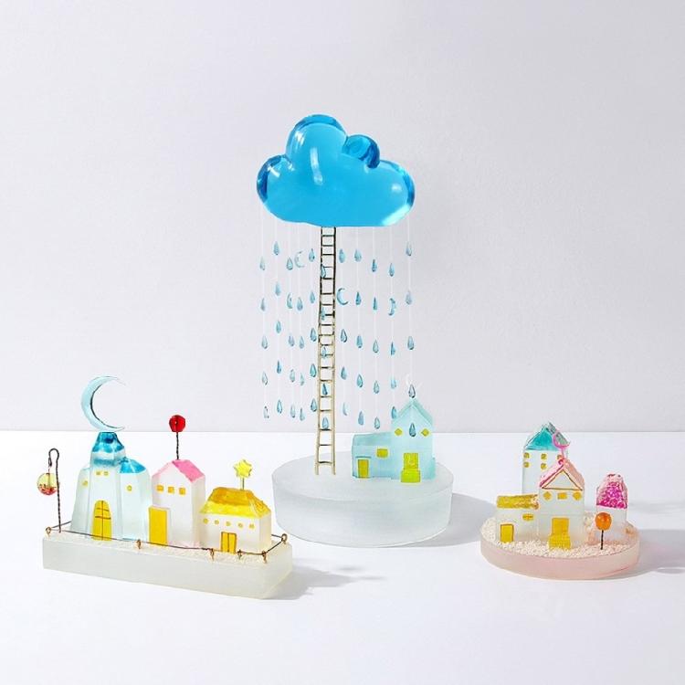 Flexible Plaster Houses Molds Easy to Clean Silicone House Shape Moulds for Artistic Home Decoration Projects