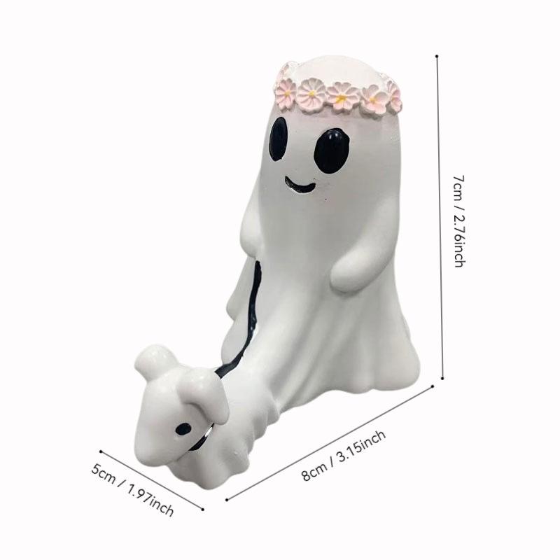 

Ghost Walking Dog Statue Halloween Little Ghost Walking Dog Ornament Creative Home Decoration Ornament