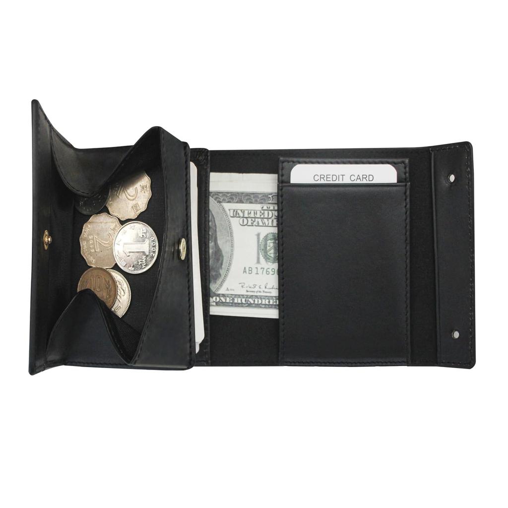 boshiho Bifold Wallet Tochigi Leather Coin Purse Card Holder Bifold Compact Wallet Box Coin Purse Bill Holder Large Capacity Small Wallet Left Handed