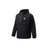 Li Ning Wade Series Letter Print Half-Zip Loose Sports Hooded Jacket Men Jacket Black AFDR363-4