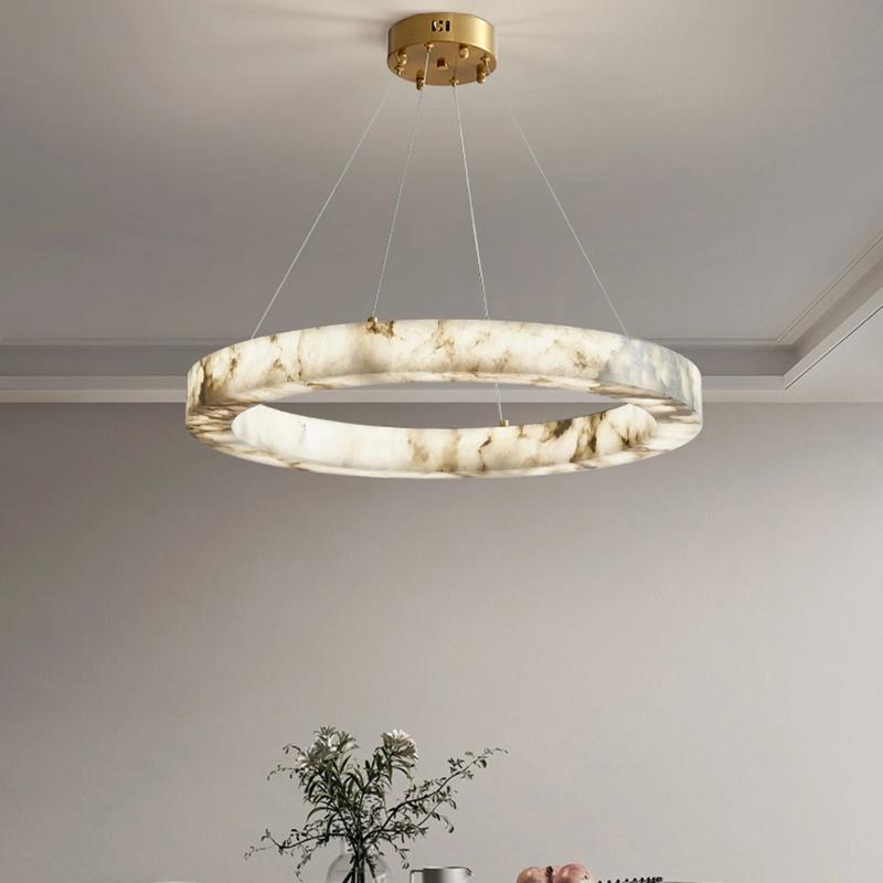 Modern Imitation Marble Pendant Light Resin Decor Lamps for Living Dining Room Bedroom Hotel Faux Marble LED Hanging Lighting